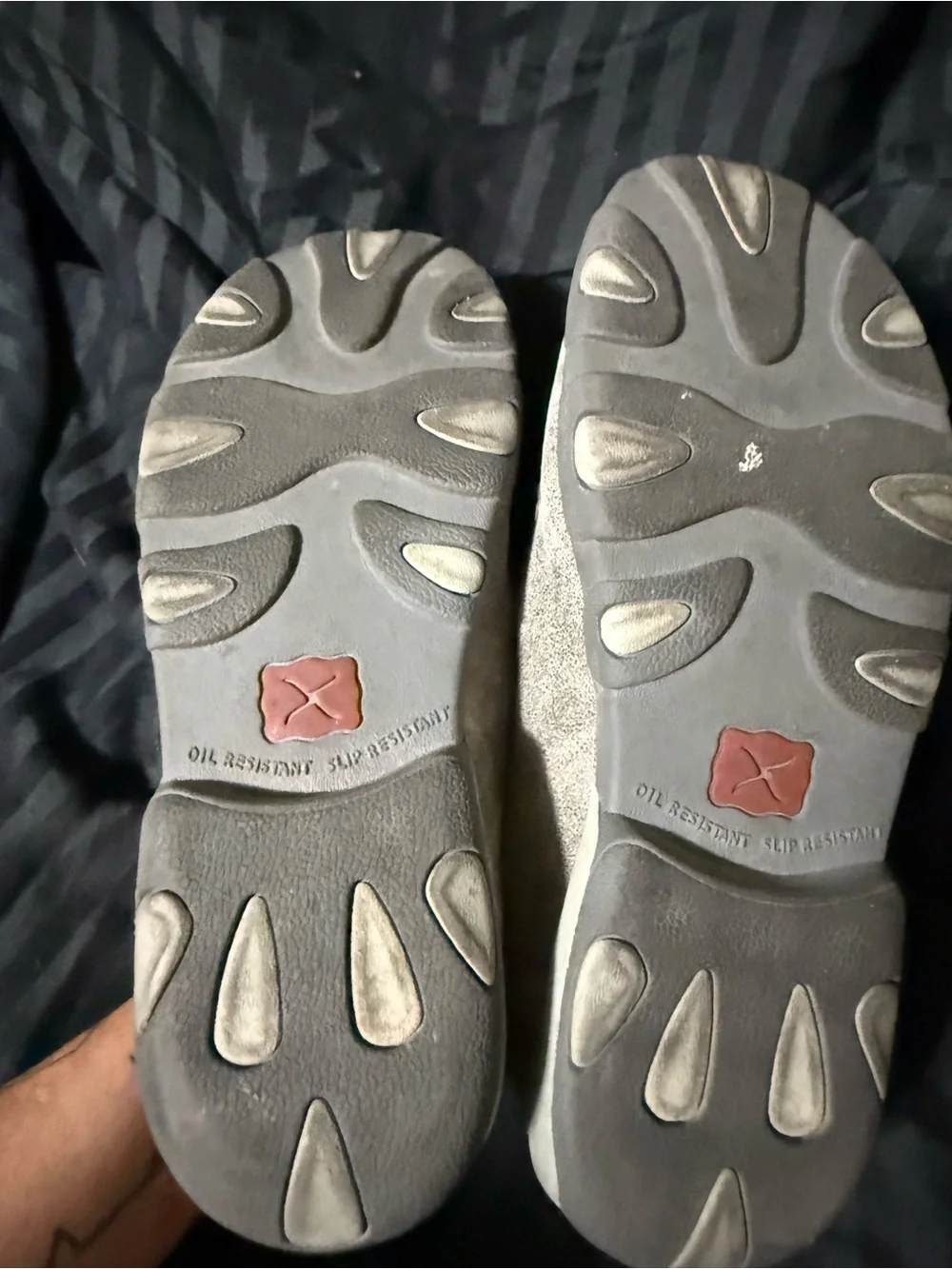 Twisted X Men's Gray Suede Boat Shoes with Checkered Toe